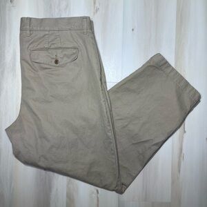 J Crew Pants Men’s 36X30 Khaki Classic Chino Back Flap Pockets Twill Preppy